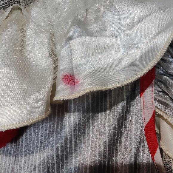 Halloweencostumes Girls Sz M 4+ Pennywise Creepy Clown Costume Carnival Grey Red - Picture 6 of 11